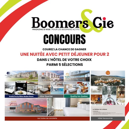 Concours Gagnez une nuitée pour 2 avec petit déjeuner parmi 5 sélections!