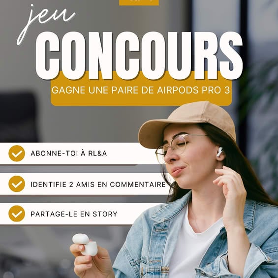 Concours Gagnez une paire d’AirPods Pro 3!