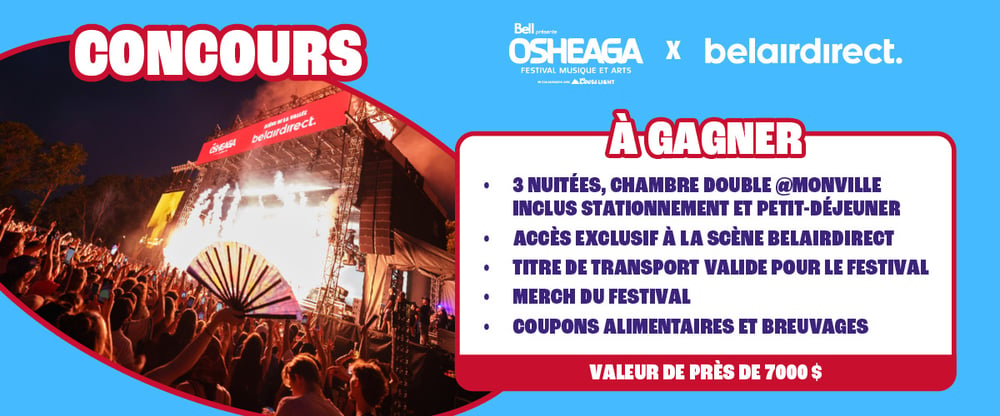 Concours Gagnez une paire de billets 3 jours Platine pour le festival, 3 nuitées à l'hôtel!