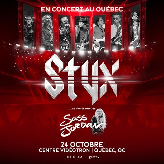 Concours Gagnez une paire de billets pour le concert de Styx au Centre Vidéotron le 24 octobre 2026!
