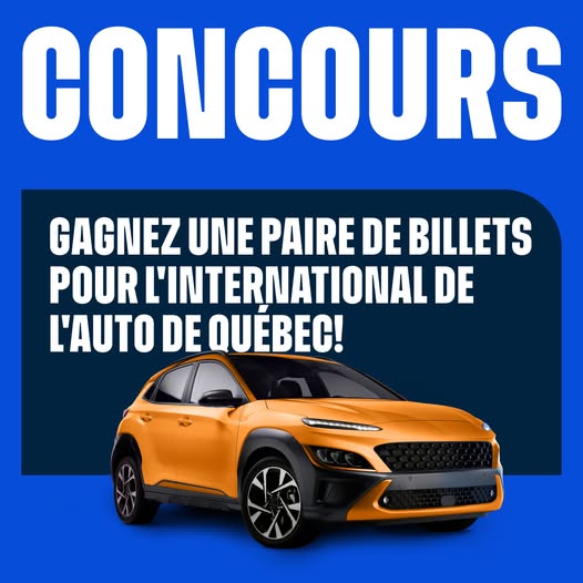 Concours Gagnez une paire de billets pour l'international de l'auto de Québec!