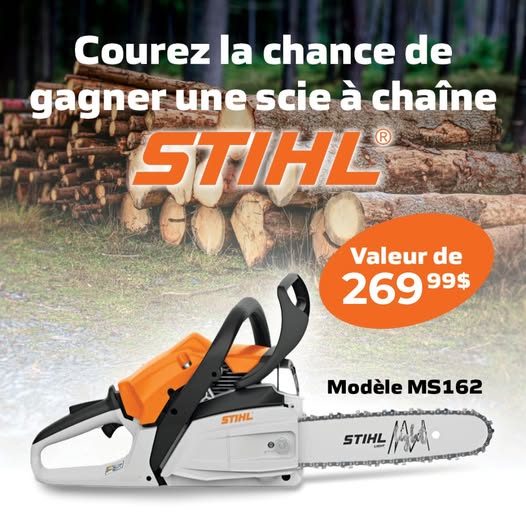Concours Gagnez une scie à chaîne Stihl MS162!