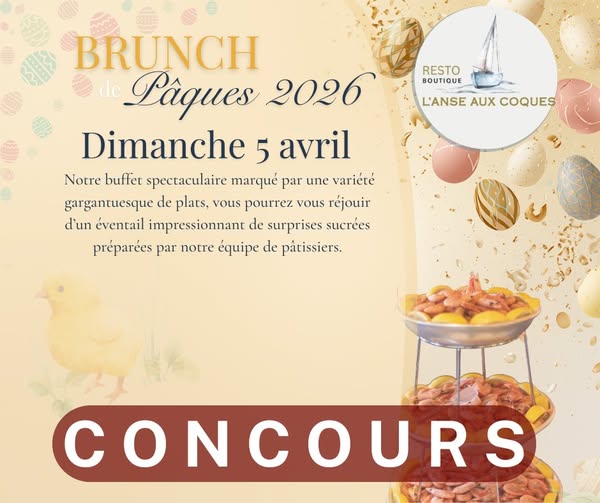 Concours Gagnez votre brunch de pâques pour 4 personnes pour le dimanche 5 avril 2026!