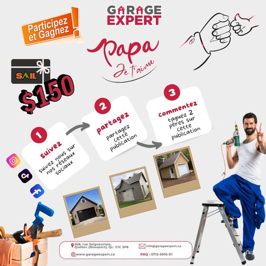 Concours Garage Expert - Gagnez un bon d’achat de 150 $ chez SAIL! Concours Garage Expert - Gagnez un bon d’achat de 150 $ chez SAIL!