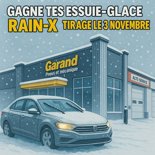 Concours Garand Pneus et Mecanique - GAGNE TES ESSUIE-GLACES RAIN-X ! Concours Garand Pneus et Mecanique - GAGNE TES ESSUIE-GLACES RAIN-X !
