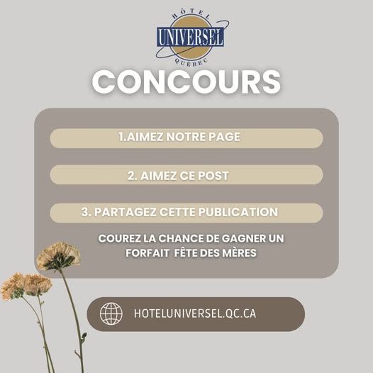 Concours Gagnez un forfait spécial Fête des Mères à l’Hôtel Universel Québec! Concours Gagnez un forfait spécial Fête des Mères à l’Hôtel Universel Québec!