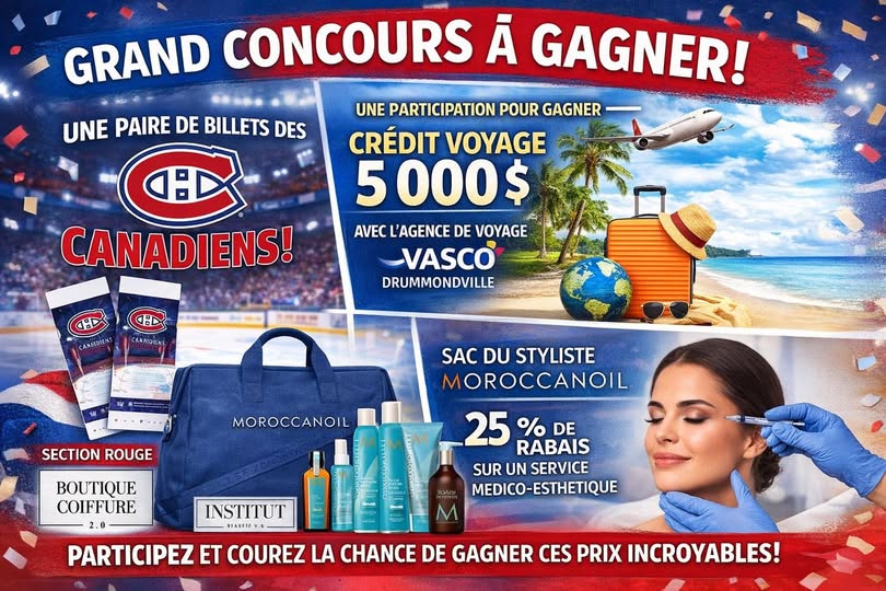 Concours Institut Beauté V.B - Plusieurs prix à gagner!