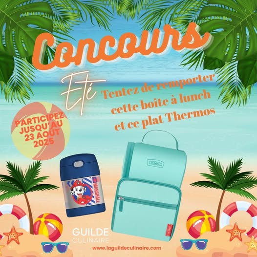 Concours La Guilde Culinaire - Gagnez une boite à lunch et un plat isotherme Thermos, d’une valeur de 55$