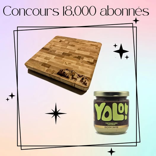 Concours Le graveur des bois - Gagnez un bloc de boucher avec la gravure de votre choix ainsi que 2 pots de tartinade Dubai YOLO NUTS! Concours Le graveur des bois - Gagnez un bloc de boucher avec la gravure de votre choix ainsi que 2 pots de tartinade Dubai YOLO NUTS!