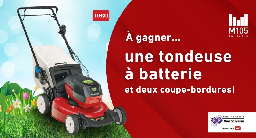Concours M105 - Gagne ta tondeuse à batterie !