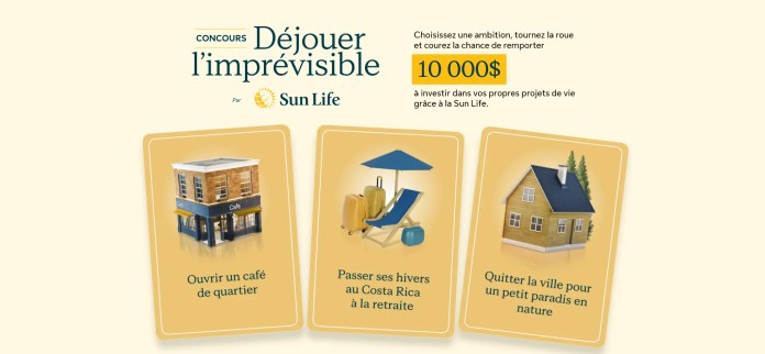 Concours Radio-Canada - Gagnez 10 000$ à investir dans vos propres projets de vie grâce à la Sun Life!