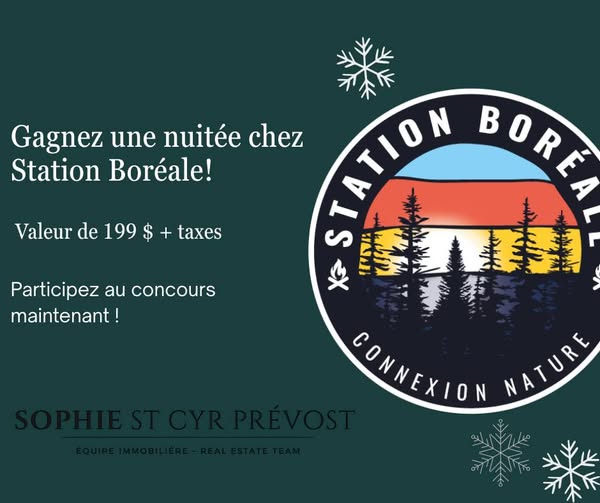 Concours Une nuitée à gagner chez Station Boréale!