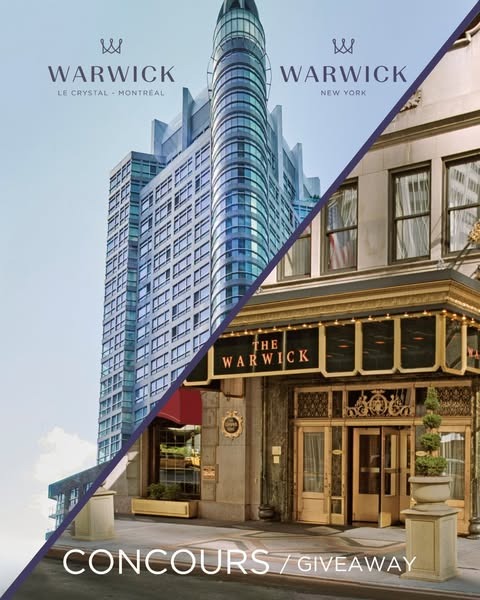Concours Warwick Le Crystal - Gagnez une Escapade dans deux villes iconiques ! Concours Warwick Le Crystal - Gagnez une Escapade dans deux villes iconiques !