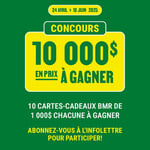 Concours BMR - Gagnez  l’une des 10 cartes-cadeaux BMR de 1 000 $!
