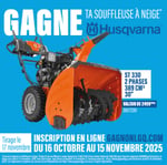 Concours Gagne ta souffleuse à neige Husqvarna Concours Gagne ta souffleuse à neige Husqvarna