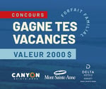 Concours Gagnez des vacances en famille sur la Côte-de-Beaupré !