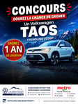 Concours Gagnez la location d'un Volkswagen Taos Trendline 2026 pour une année! Concours Gagnez la location d'un Volkswagen Taos Trendline 2026 pour une année!