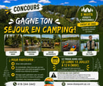 Concours Gagnez un séjour en camping et un crédit de 200$ pour des activités à Chalets Villégiature et Pourvoirie Daaquam! Concours Gagnez un séjour en camping et un crédit de 200$ pour des activités à Chalets Villégiature et Pourvoirie Daaquam!