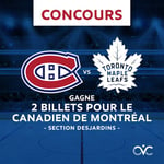 Concours Gagnez une Paire de Billets pour aller voir le Canadien de Montréal contre les Maple Leafs de Toronto au Centre Bell
