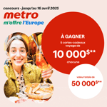Concours Metro m'offre l'Europe!