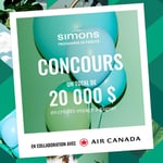 Concours Simons - 20 000$ en crédits-voyage à gagner!