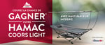 Concours Gagnez votre hamac Coors Light avec haut-parleur intégré!