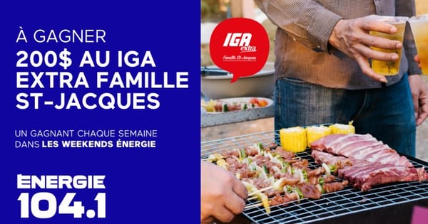 Concours Energie 104,1 - 200$ d'épicerie à gagner CHAQUE SEMAINE !