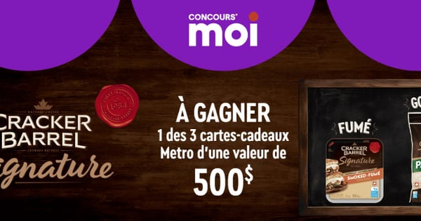 Concours Gagnez l'une des trois cartes cadeaux Métro de 500$!