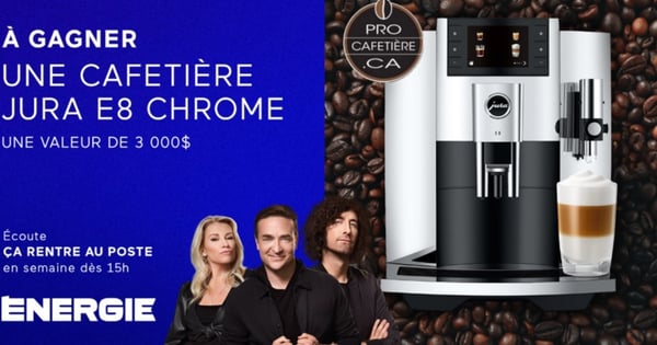 Concours Gagnez une cafetière Jura E8 Chrome d’une valeur de 3 000$!