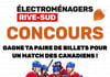 Concours Gagne ta paire de billets pour un match des Canadiens!