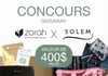 Concours Gagnez un cadeau offert par Zorah Biocosmétiques et Solem!