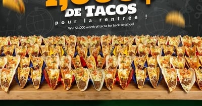 Concours 3 Amigos - Célébrez la rentrée avec 1000 $ de tacos ! Concours 3 Amigos - Célébrez la rentrée avec 1000 $ de tacos !