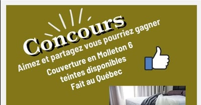 Concours Boutique Literie & Déco et moi - GAGNER une couverture en molleton fait au Québec !