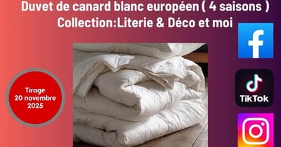 Concours Boutique Literie & Déco et moi - Gagnez une Couette TOSCANE - Duvet de canard blanc européen