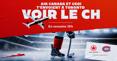 Concours CKOI 96,9 Gagnez deux billets pour le match du CH à Toronto le mardi 29 septembre 2026!