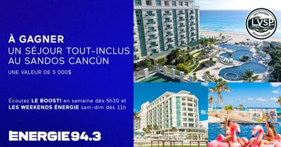 Concours Energie 94,3 - Échappez à l’hiver grâce aux Voyages Simon Pelletier ! Concours Energie 94,3 - Échappez à l’hiver grâce aux Voyages Simon Pelletier !
