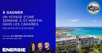Concours Energie 94,3 - Gagnez un voyage d'une semaine à St-Martin !