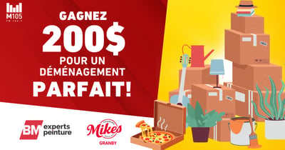 Concours Gagnez 100$ chez Toujours Mikes de Granby et un carte-cadeau de 100$ chez BM Experts Peinture!