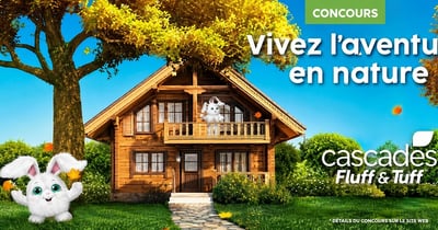 Concours Gagnez 1000$ en crédit pour un séjour en chalet au Domaine Vertendre et 500$ en coupons Cascades Fluff & Tuff!