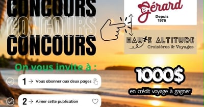 Concours Gagnez 1000$ en crédit-voyage!