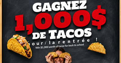 Concours Gagnez 1000$ en tacos chez 3 Amigos!