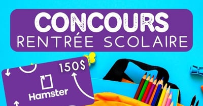 Concours Gagnez 150$ en carte cadeau chez Hamster Mégaburo !