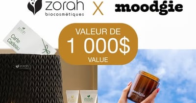 Concours Gagnez 1000$ en prix Moodgie et Zorah biocosmétiques!