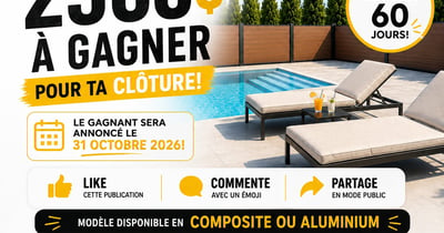 Concours Gagnez 2500$ sur l’achat d’une clôture en composite ou en aluminium, ou sur du decking de composite!