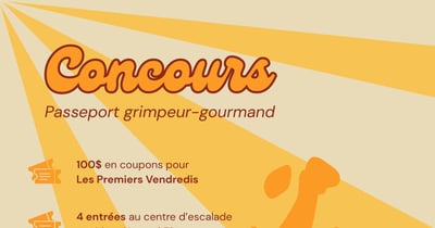 Concours Gagnez 4 entrées pour la visite guidée du Parc olympique, 4 entrées chez Nomad Bloc et 100$ en coupons Les Premiers Vendredis!