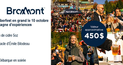 Concours Gagnez 4 forfaits pour vivre l’Oktoberfest en grand le 10 octobre prochain à Bromont, montagne  d’expériences!
