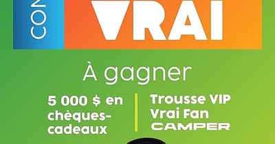 Concours Gagnez 5000$ en chèques-cadeaux échangeables chez l’un des membres participants ACVRQ!