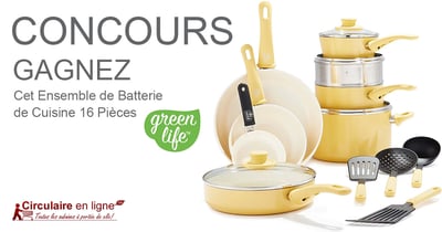 Concours Gagnez cette Jolie Batterie de Cuisine 16 Pièces