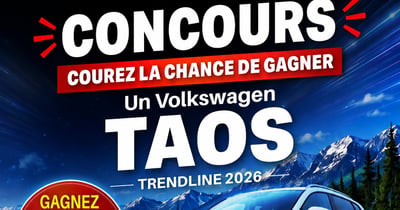 Concours Gagnez la location d'un Volkswagen Taos Trendline 2026 pour une année!