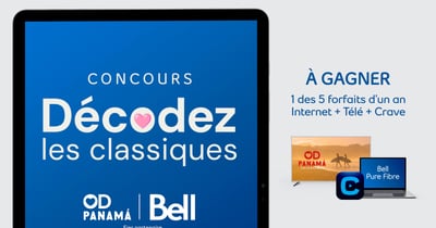Concours Gagnez l'un des cinq forfaits d’un an Internet, télé et Crave!